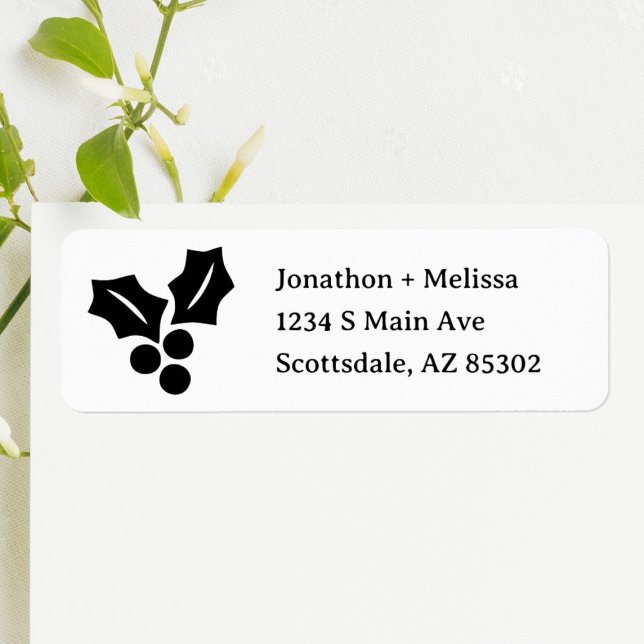 Christmas Card Return Address with Mistletoe (Creator Uploaded)