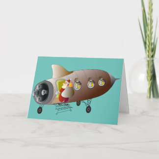 Christmas Card Rocket Santa