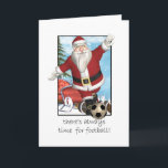 Christmas Card, Santa Playing Football Holiday Card<br><div class="desc">Christmas Card,  Santa Playing Football</div>