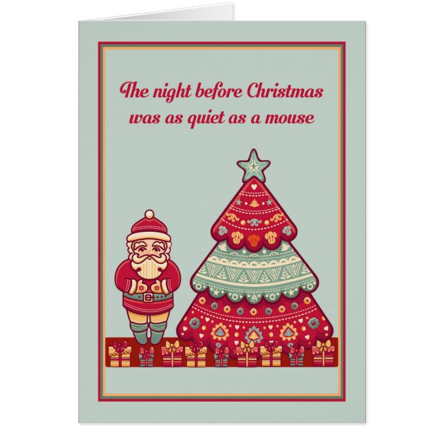 Christmas Card Santa with Tree & Presents (Front)