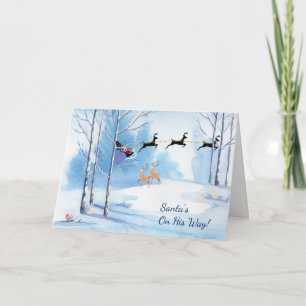 Christmas Card, Santa's On His Way Holiday Card