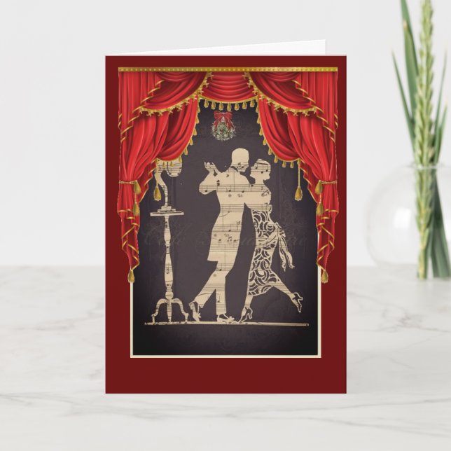 Christmas Card silhouettes  dancing (Front)