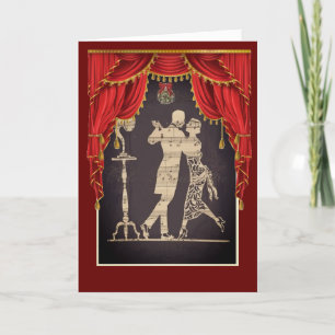 Christmas Card silhouettes  dancing