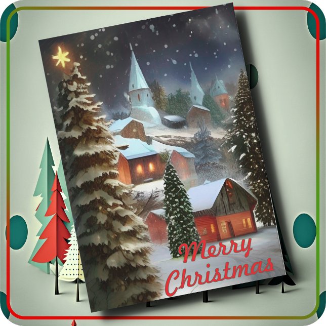 CHRISTMAS CARD - Snow-covered Christmas Village (Creator Uploaded)
