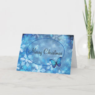 Christmas Card Snowflakes & Blue Morpho Butterfly