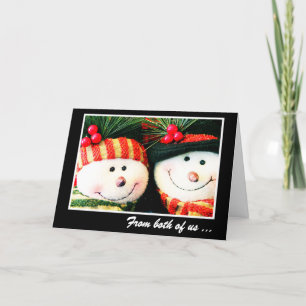 Christmas Card--Snowman and Snowwoman Holiday Card