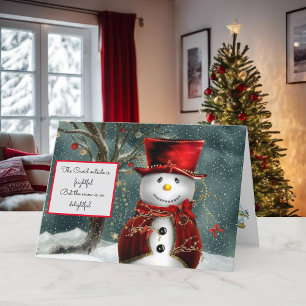 Christmas Card Snowman Personalise Photo & Names