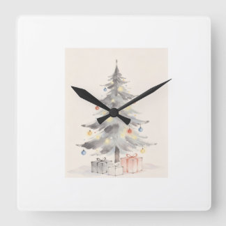Christmas Card Square Wall Clock