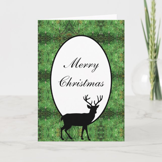 Christmas Card Stag & Pine Boughs (Front)