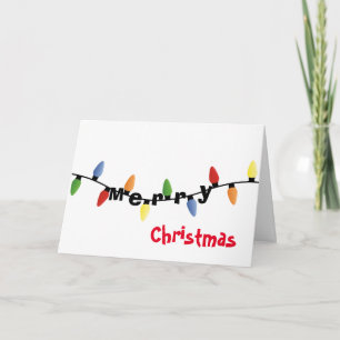 Christmas Card String of Lights Merry Christmas
