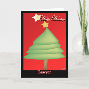 Christmas Card Tree  & star Happy Holidays Lawyer