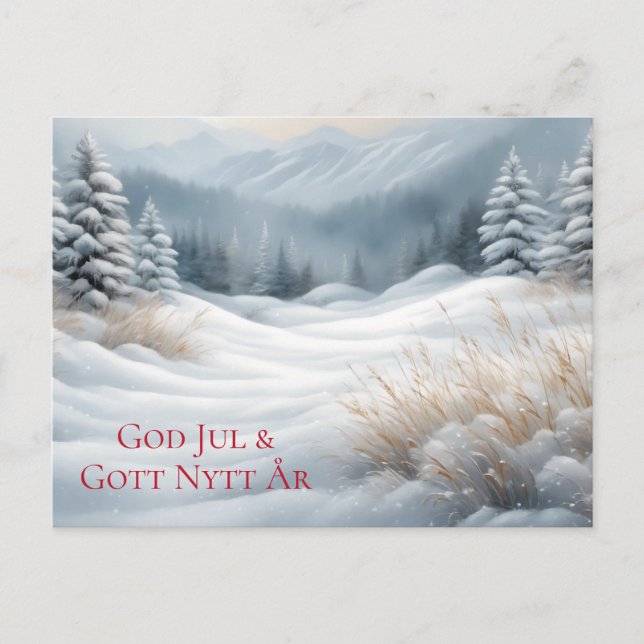 Christmas Card — Winter marsh landscape with snow (Front)