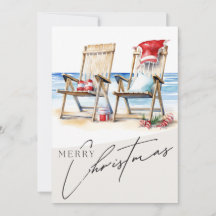 Christmas Card with a Beach Theme. 5x7 inches