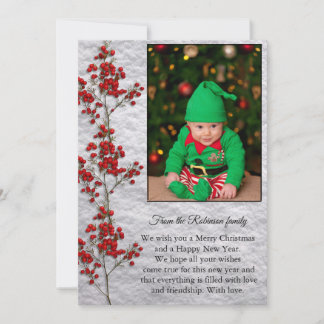 Christmas Card With a Smiling and Happy Baby.