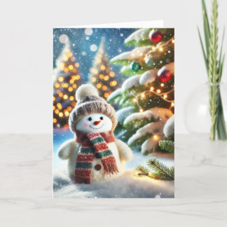 Christmas card with a snowman