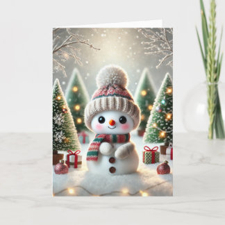 Christmas card with a snowman
