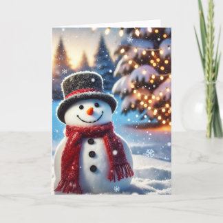 Christmas card with a snowman