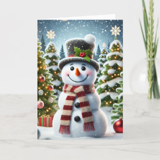 Christmas card with a snowman