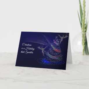 Christmas Card with a Sparkling Tree