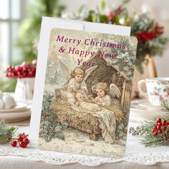 Christmas card with baby Jesus in a manger  (Creator Uploaded)