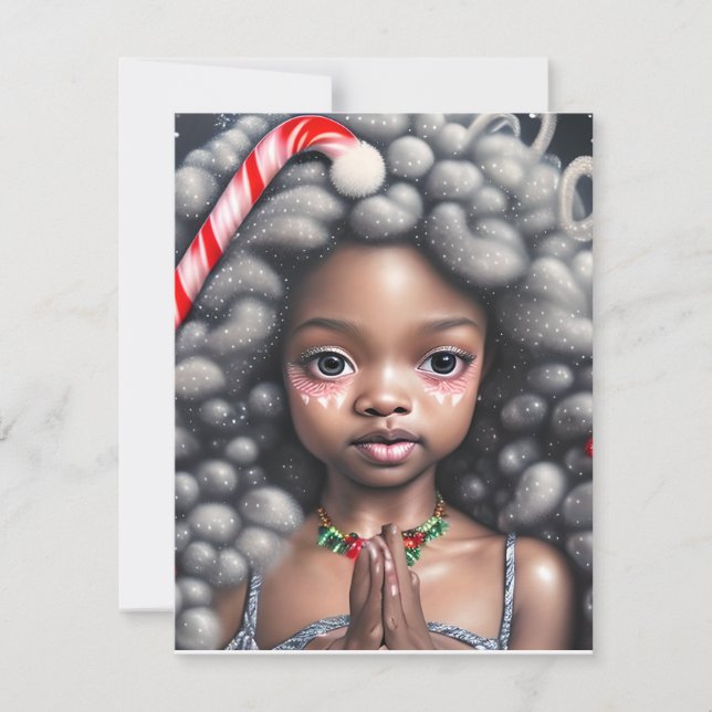 christmas card with black little girl (Front)