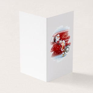 Christmas card with cartoon Snow Maiden - Postman