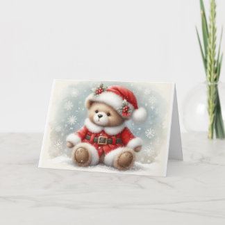 Christmas card with Christmas teddy bear image