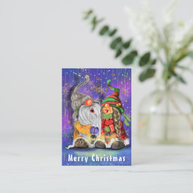 Christmas Card with Couple Gnomes (Standing Front)