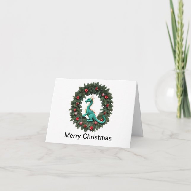 Christmas card with dragon wreath  (Front)