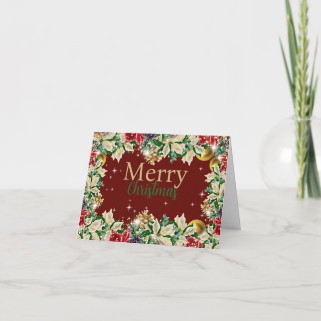 Christmas Card with Flowers, Bulbs, & Pine Cones  (Front)