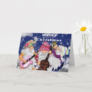 Christmas Card with Gnomes Band Happy Song