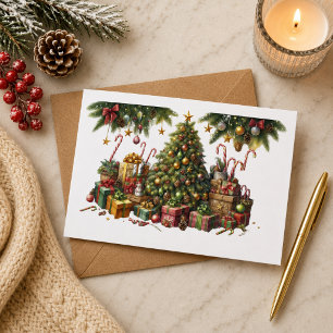 Christmas card with image of Christmas tree