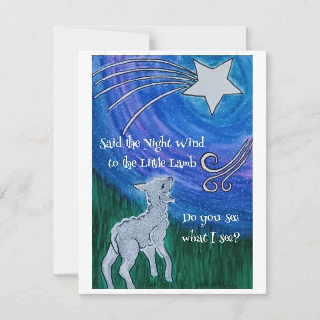 Christmas card with lamb and star (Front)
