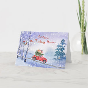 Christmas Card with Old Car