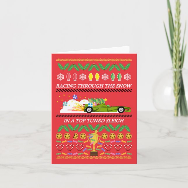 Christmas Card with racing car (Front)