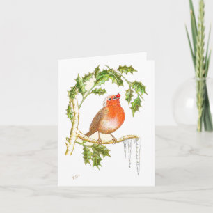 Christmas Card with Robin