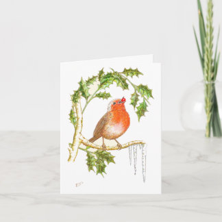 Christmas Card with Robin