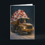 Christmas card with Santa and dumper full of gifts<br><div class="desc">Christmas card - snowy Christmas scene with Santa / Father Christmas driving a dumper full to bursting with Christmas gifts. 

Send as a card or use the design as an instant download.

Many more construction related Christmas cards available on my store,  please feel free to have a browse!</div>