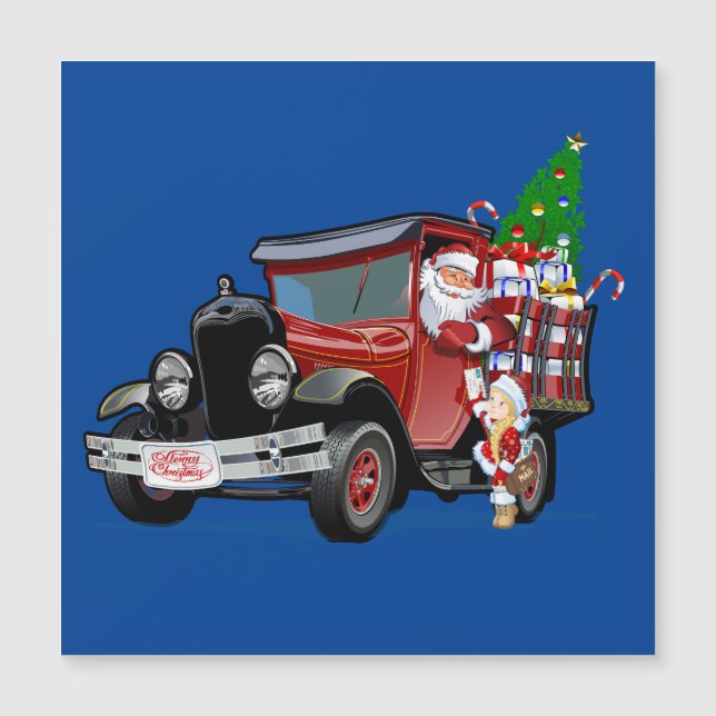 Christmas card with Santa and Snow Maiden-Postman (Front)