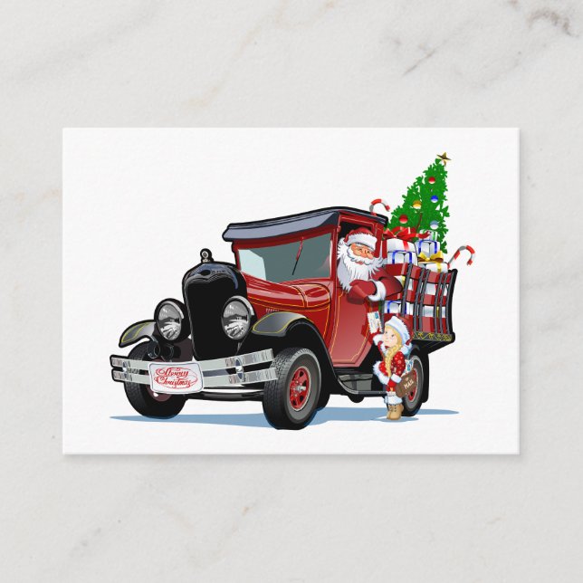 Christmas card with Santa and Snow Maiden-Postman (Front)