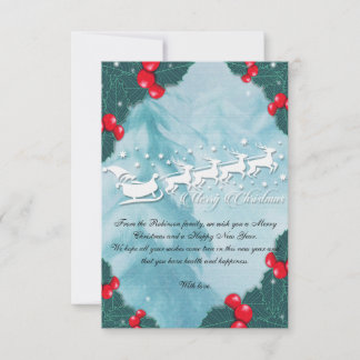 Christmas Card With Santa's Reindeer