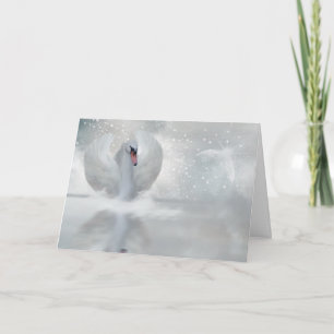 Christmas Card With Swan - Fantasy Swan Art