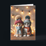 Christmas card with two cats<br><div class="desc">Christmas card with two cats</div>