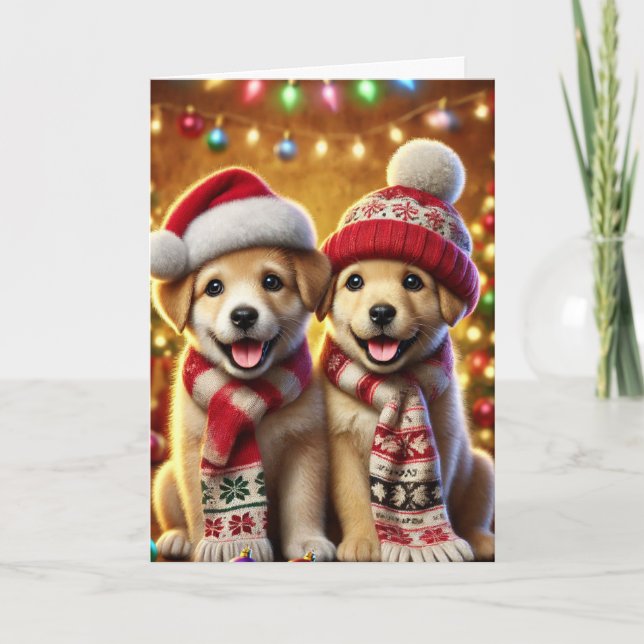 Christmas card with two dogs (Front)