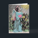 Christmas Card with Vintage Tin Type<br><div class="desc">Put a little vintage Christmas in every ones mailbox. Sweet little angel comes to wish you Seasons Greetings on this greeting card. Christmas cards for children or anyone young at heart. Perfect cards for your grandparents. They just may remember these times.</div>