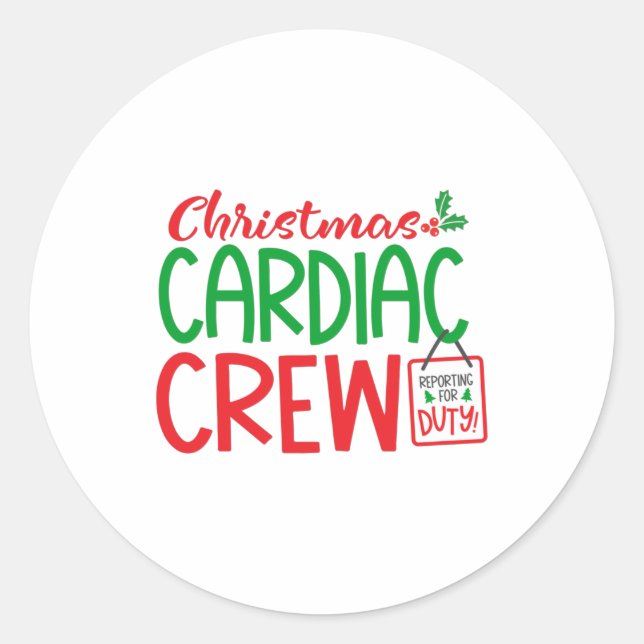 Christmas Cardiac crew, cardiology dept Classic Round Sticker (Front)