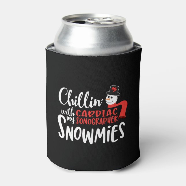 Christmas cardiac sonographer design can cooler (Can Front)
