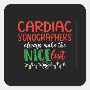 Christmas cardiac sonographer design square sticker