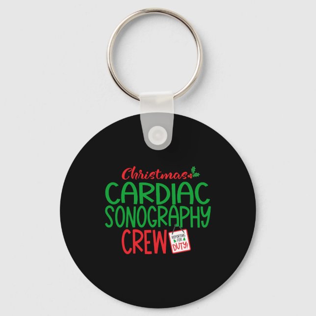Christmas cardiac sonographer  key ring (Front)