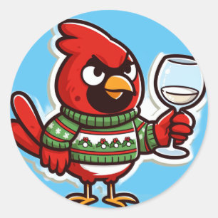 Christmas Cardigan funny Classic Round Sticker